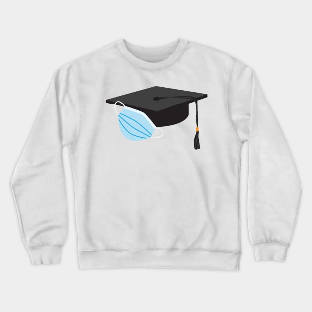 Class of 2020 Graduation - Black Graduation cap and Blue Face Mask Crewneck Sweatshirt by sigdesign